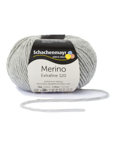 Włóczka Merino Extrafine 120 - szary
