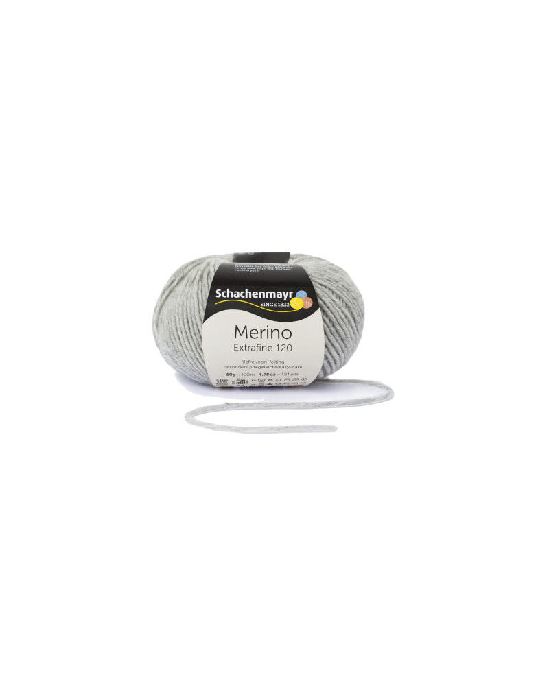 Włóczka Merino Extrafine 120 - szary