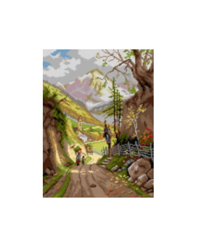 Schemat do haftu Georg Janny - Widok Ramsau