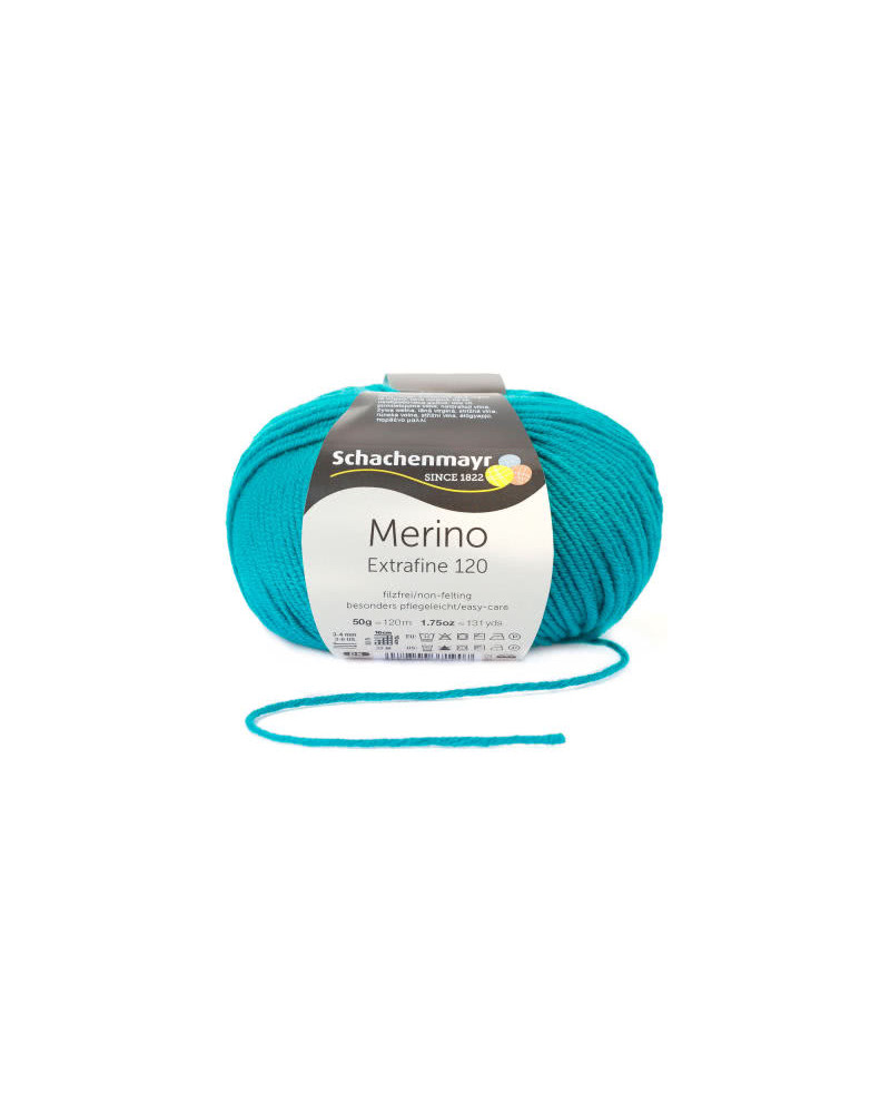Włóczka Merino Extrafine 120 - turkusowy