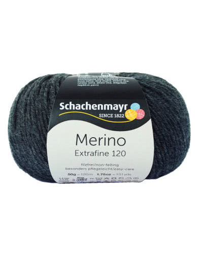 Włóczka Merino Extrafine 120 - antracyt