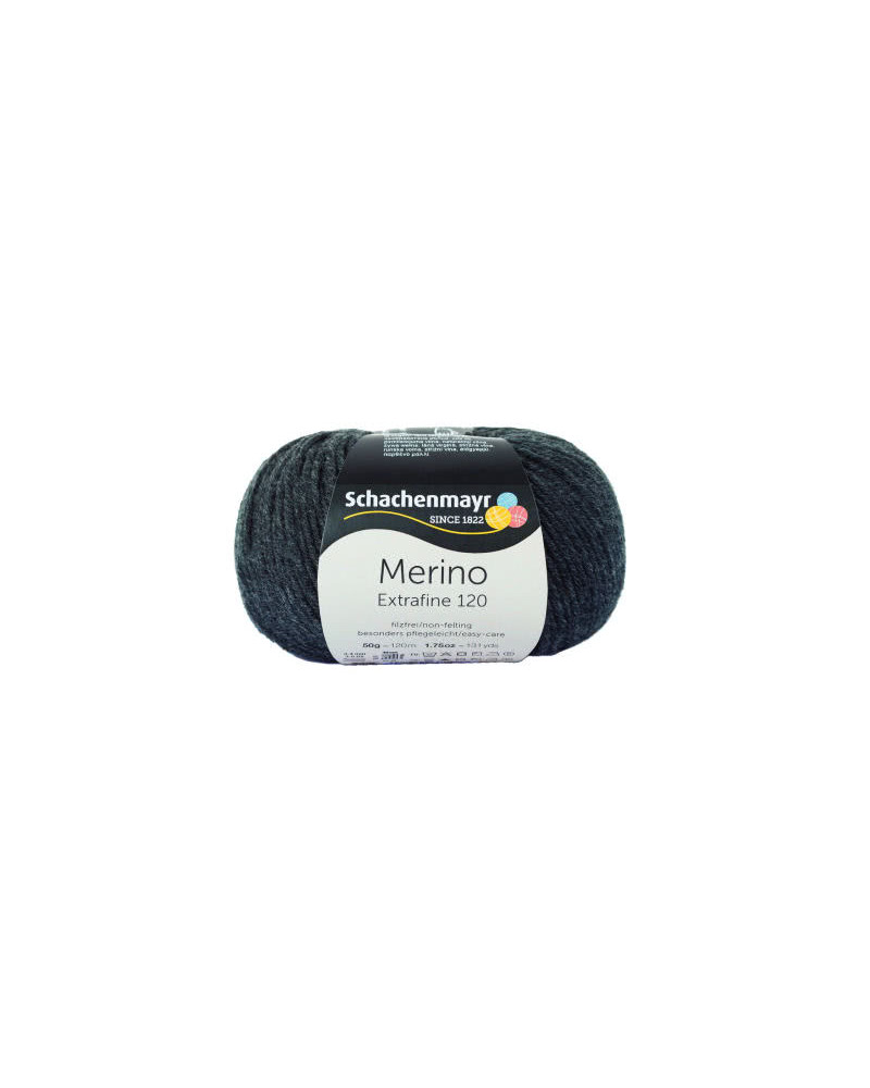 Włóczka Merino Extrafine 120 - antracyt