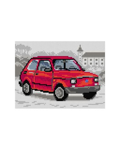 Kanwa z nadrukiem Zabytkowy samochód - Fiat 126P