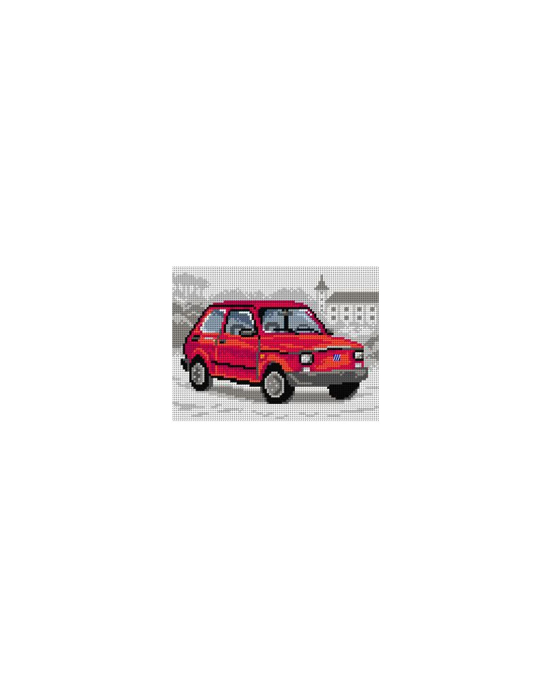Kanwa z nadrukiem Zabytkowy samochód - Fiat 126P