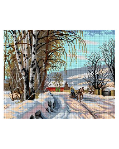 Kanwa z nadrukiem Peder Mork Monsted - Tory pokryte śniegiem w Lillehammer