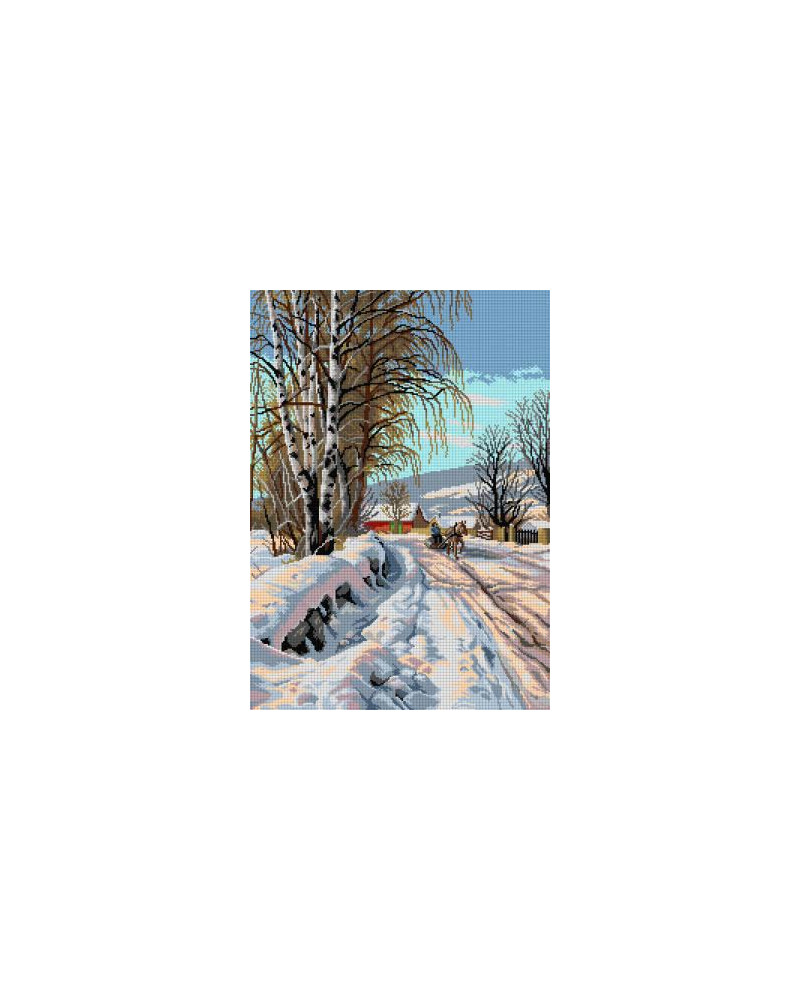 Schemat do haftu Peder Mork Monsted - Tory pokryte śniegiem w Lillehammer