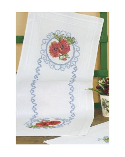 Zestaw do haftu krzyżykowego bieżnik - Maki