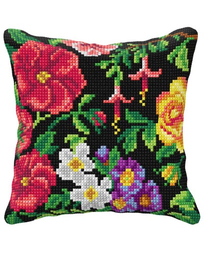 Zestaw do haftu krzyżykowego poduszka - Wzór botaniczny