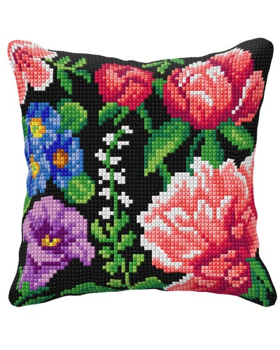 Zestaw do haftu krzyżykowego poduszka - Wzór botaniczny