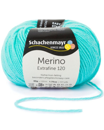 Włóczka Merino Extrafine 120 - jasny turkusowy