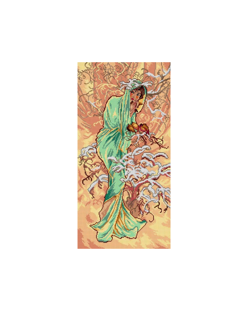 Kanwa z nadrukiem A. Mucha - Zima