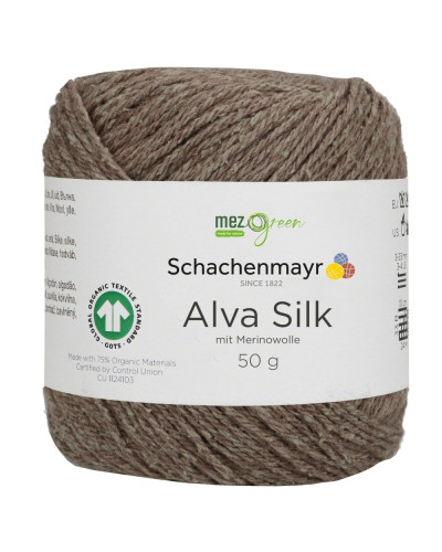 Włóczka Alva Silk - brązowo zielony melanż