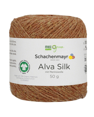 Włóczka Alva Silk - rudo żółty melanż