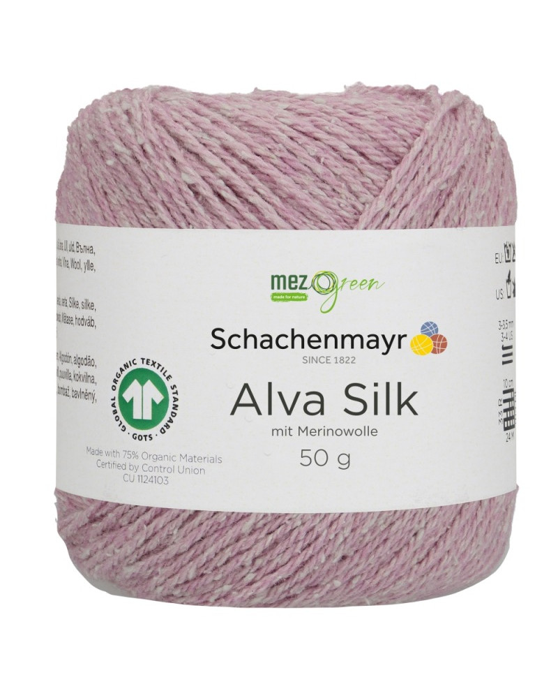 Włóczka Alva Silk - pudrowy róż