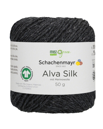 Włóczka Alva Silk - antracyt