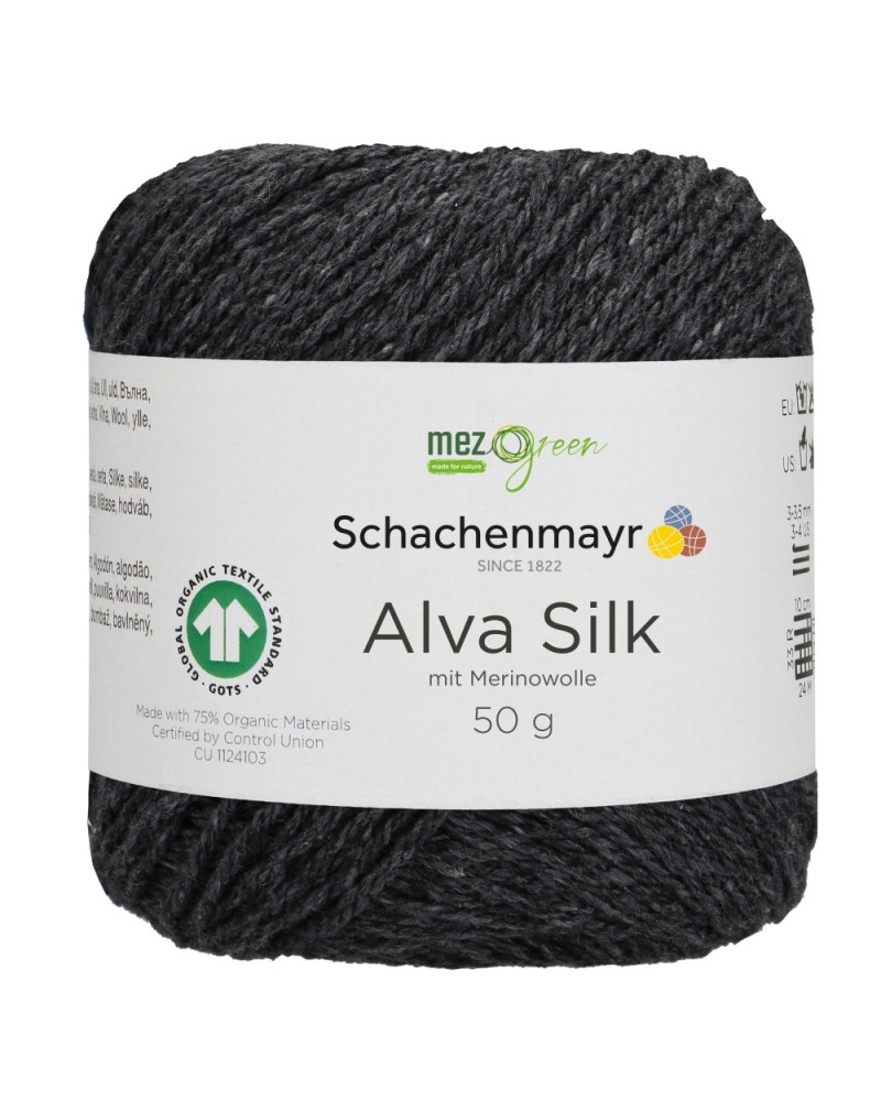 Włóczka Alva Silk - antracyt