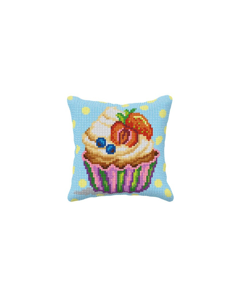 Zestaw do haftu krzyżykowego poduszka - Babeczka cupcake