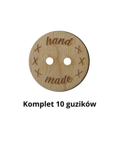 10 guzików dekoracyjnych ze sklejki śr. 4,4 cm