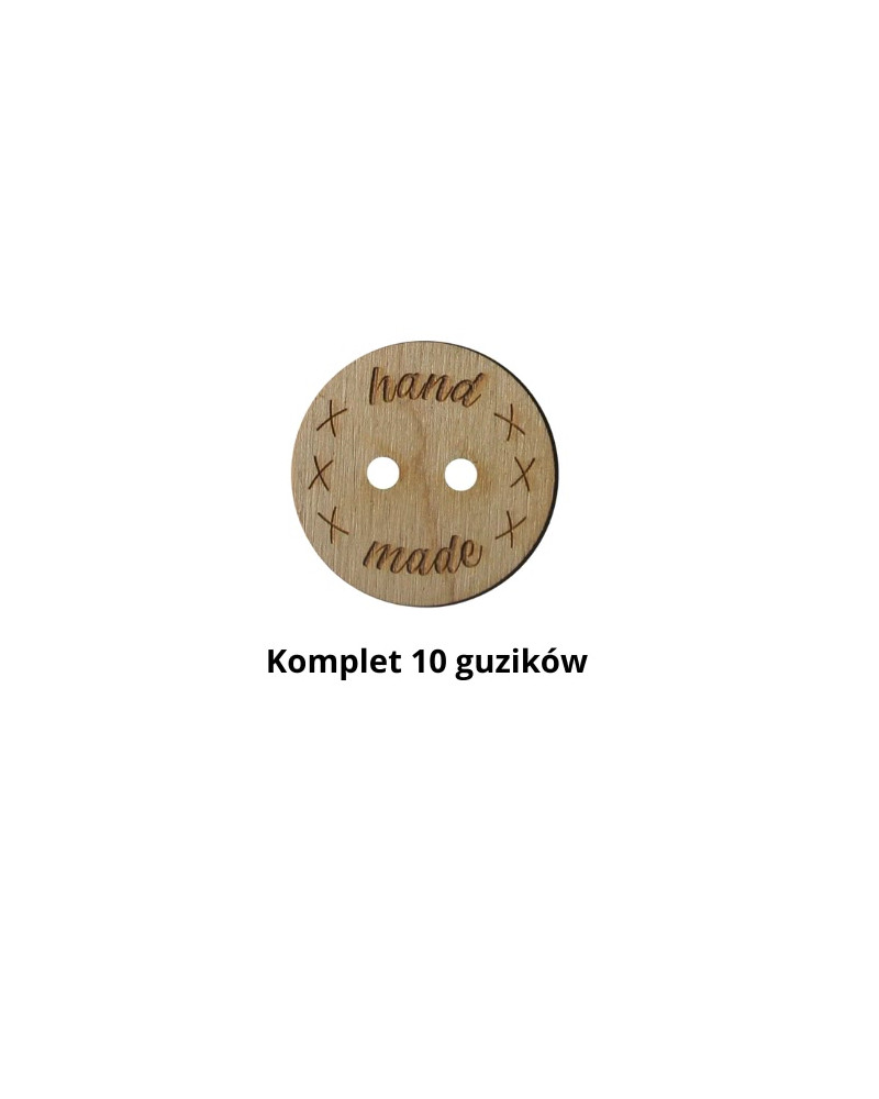 10 guzików dekoracyjnych ze sklejki śr. 4,4 cm