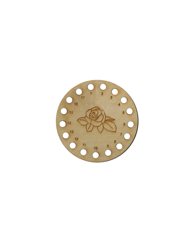 organizer na mulinę ze sklejki z wygrawerowanym wzorem ze sklejki śr. 8,2 cm