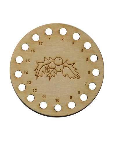 organizer na mulinę ze sklejki z wygrawerowanym wzorem ze sklejki śr. 8,2 cm