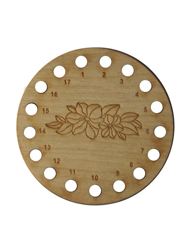 organizer na mulinę ze sklejki z wygrawerowanym wzorem ze sklejki śr. 8,2 cm