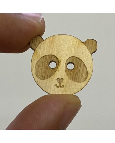 10 guzików dekoracyjnych ze sklejki śr. 2,2 cm Panda
