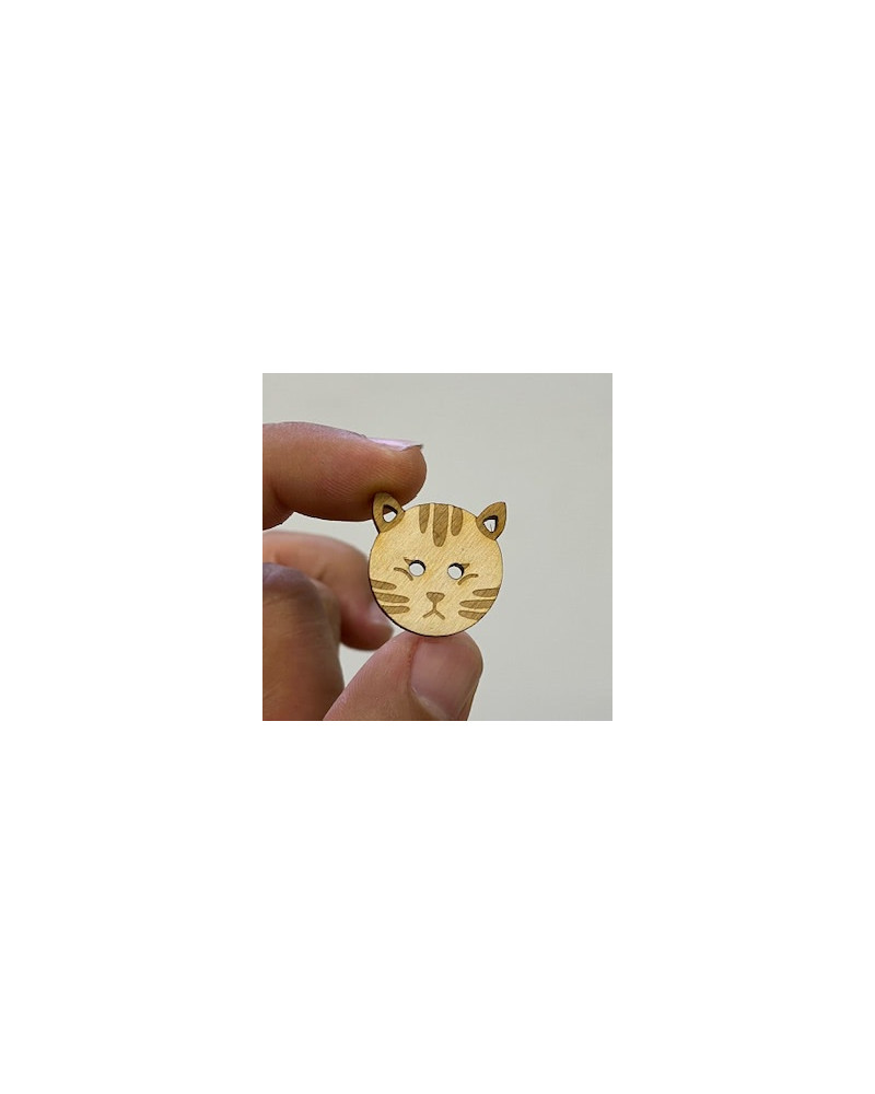 10 guzików dekoracyjnych ze sklejki śr. 2,2 cm Kotek