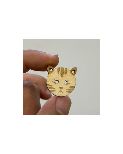 Guzik dekoracyjny ze sklejki śr. 2,2 cm Kotek