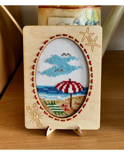 Zestaw do haftu krzyżykowego z ramką - Plaża